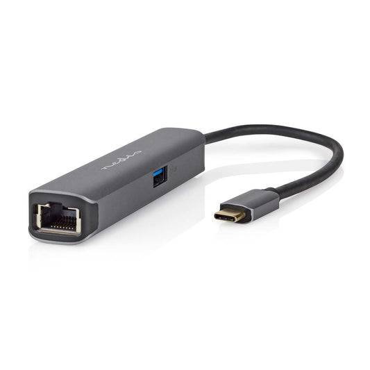 USB Multi-Port Adapter USB3.2 Gen 1 USB-C Male HDMI Output/RJ45 Female/USB-A Female/USB-C Female 5Gbps 0.20m Gold