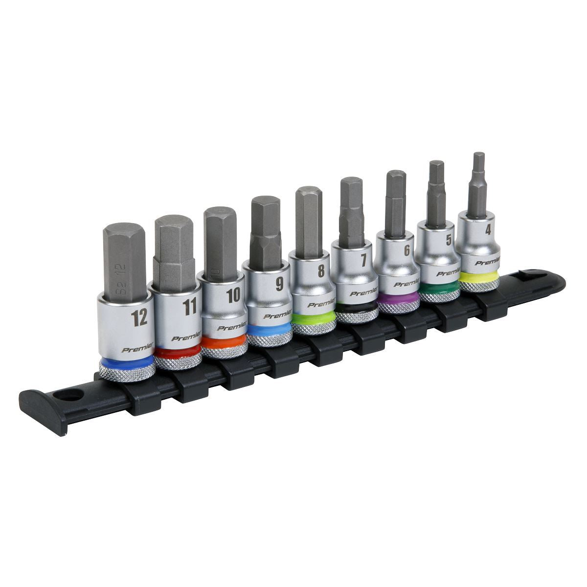 Sealey Hex Socket Bit Set 9pc 3/8"Sq Drive  - Platinum AK6250