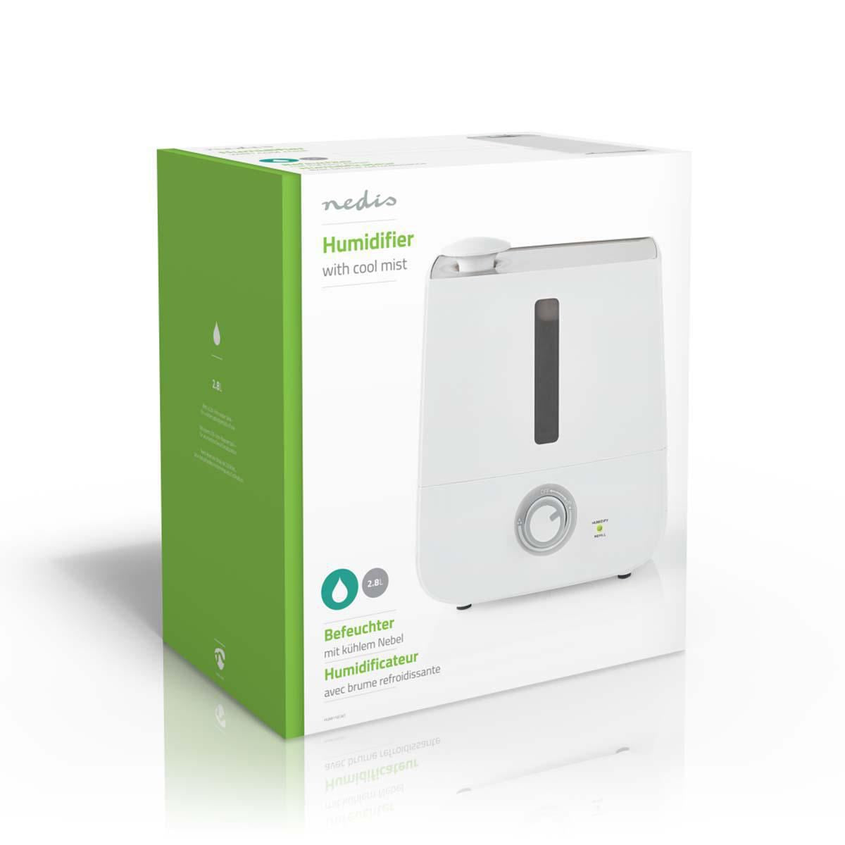 Nedis Humidifier 2.8L Cool Mist Auto Stop HUMI110CWT