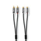 Nedis 5m Stereo Audio Cable 2x RCA Male to 2x RCA Female Gun Metal Grey Braided - CATB24205GY50