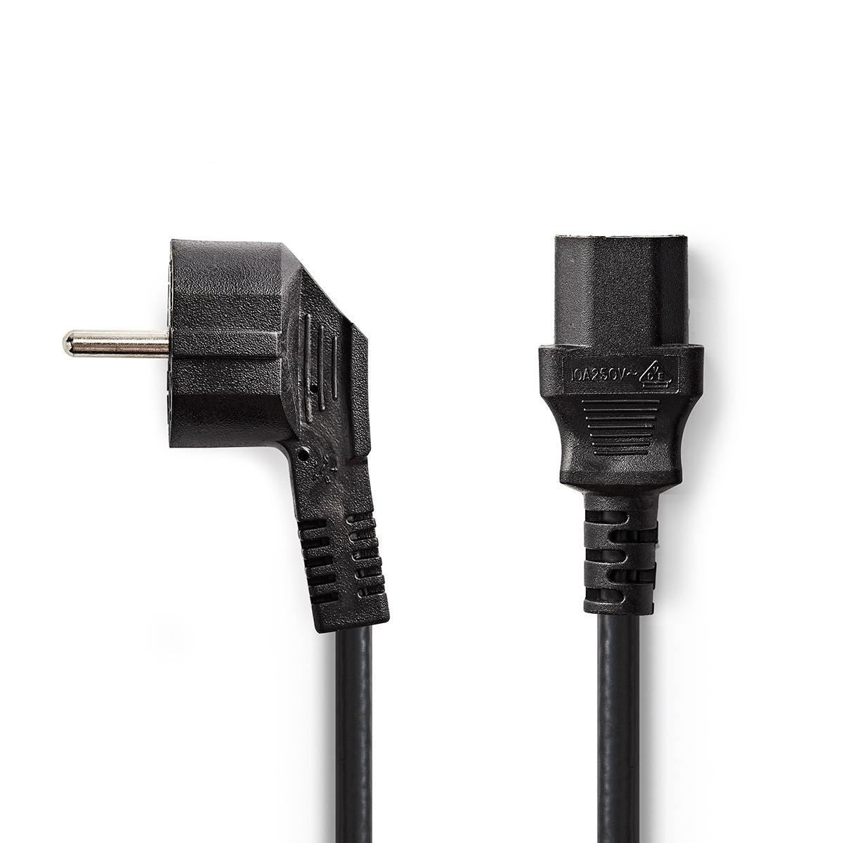 Nedis Power Cable Schuko Male Angled to C13 (IEC-320-C13) 2m Black - CEBW10000BK20