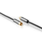 Nedis 3m Subwoofer Cable RCA Male to RCA Male Gun Metal Grey Braided Cable - CATB24100GY30