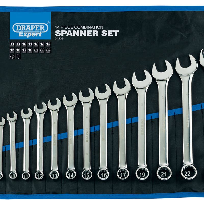 Draper 14 Piece Metric Combination Spanner Set 34236