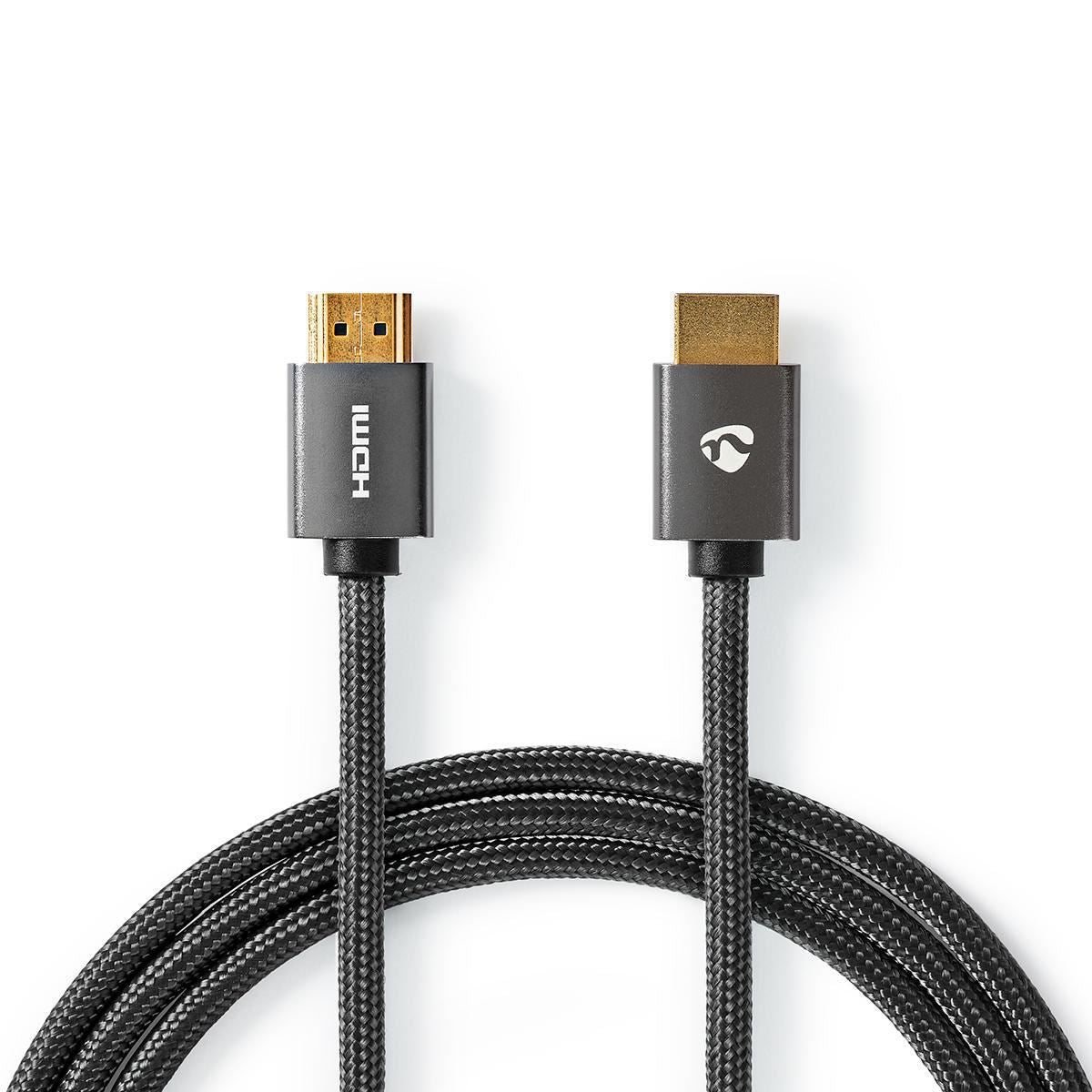 5m High Cable HDMI Connector to HDMI Connector Gun Metal Grey Braided Cable - CVTB34000GY50