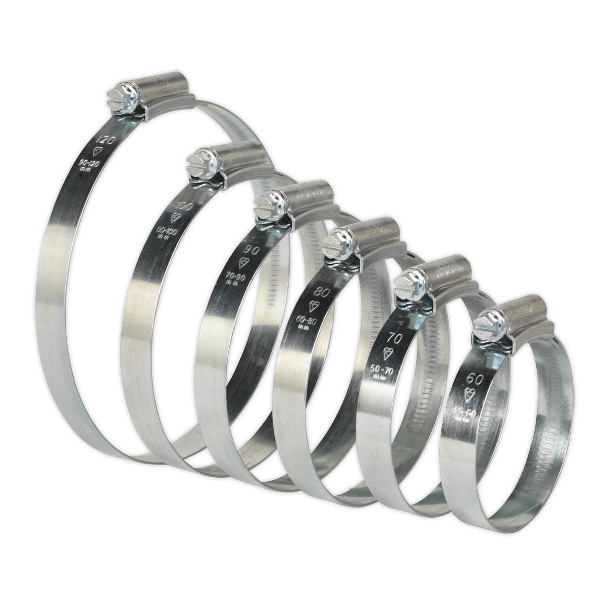 Sealey HI-GRIP Hose Clip Assortment 26pc Sizes 45-160mm HCJ26A