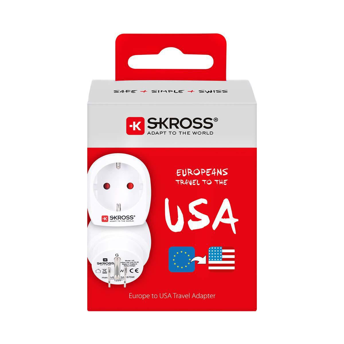 Skross Travel Adapter Europe-to-USA Earthed SKR1500203E
