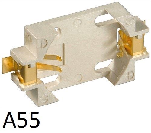1 Qty Goobay 10x Goobay CR2012-2032 button cell holder beige max. 20mm beige Surface-Mount Device (SMD) void Tracked