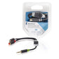 Konig Stereo audio adapter cable 3.5mm male to 2x RCA female 0.20m grey - CABW22250AT02