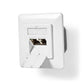 Network Wall Box In-Wall 2 ports CAT6 Straight Female Gold Plated PVC White Box - CCBW89200IV