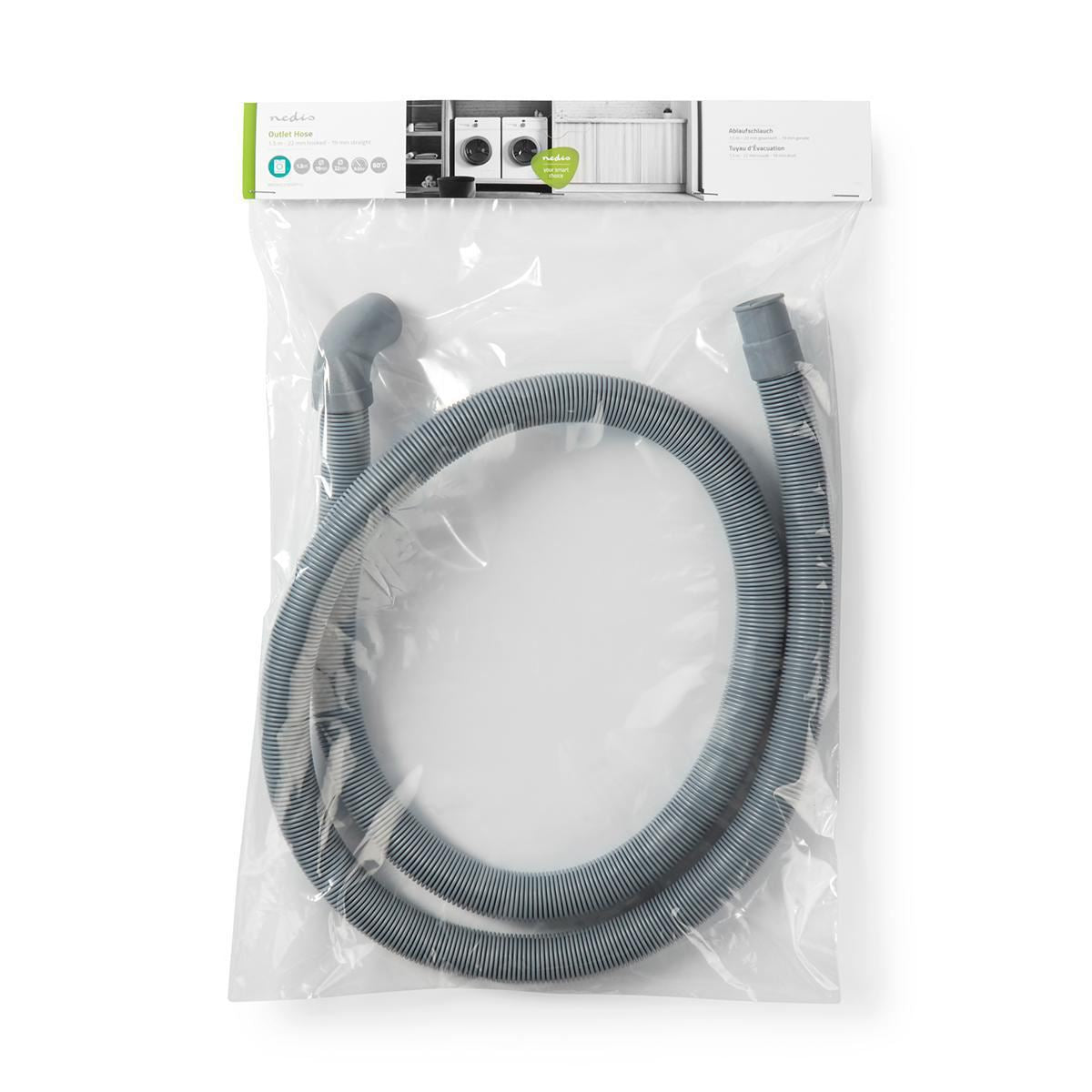 Nedis Outlet Hose 22mm Angled to 19mm Straight 0.5 bar 60 °C 1.50 m - WAOH2219SHP15