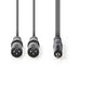 Nedis XLR Audio Cable 2x XLR 3-Pin Male to 3.5mm Male 3m Grey COTH15310GY30