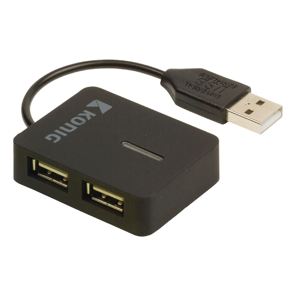 Konig 4-port USB 2.0 travel hub - UHUBU2410BK