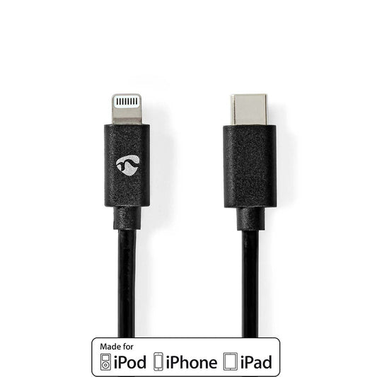 Lightning Cable USB2.0  Lightning 8-Pin USB-C Male 480Mbps Nickel 1m Envelope