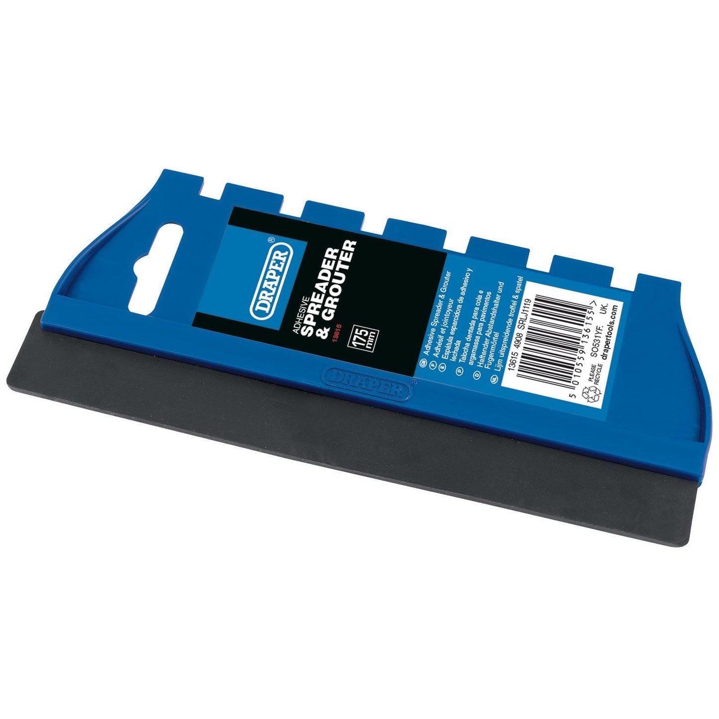 Draper 1x 175mm Adhesive Spreader and Grouter Professional Tool 13615