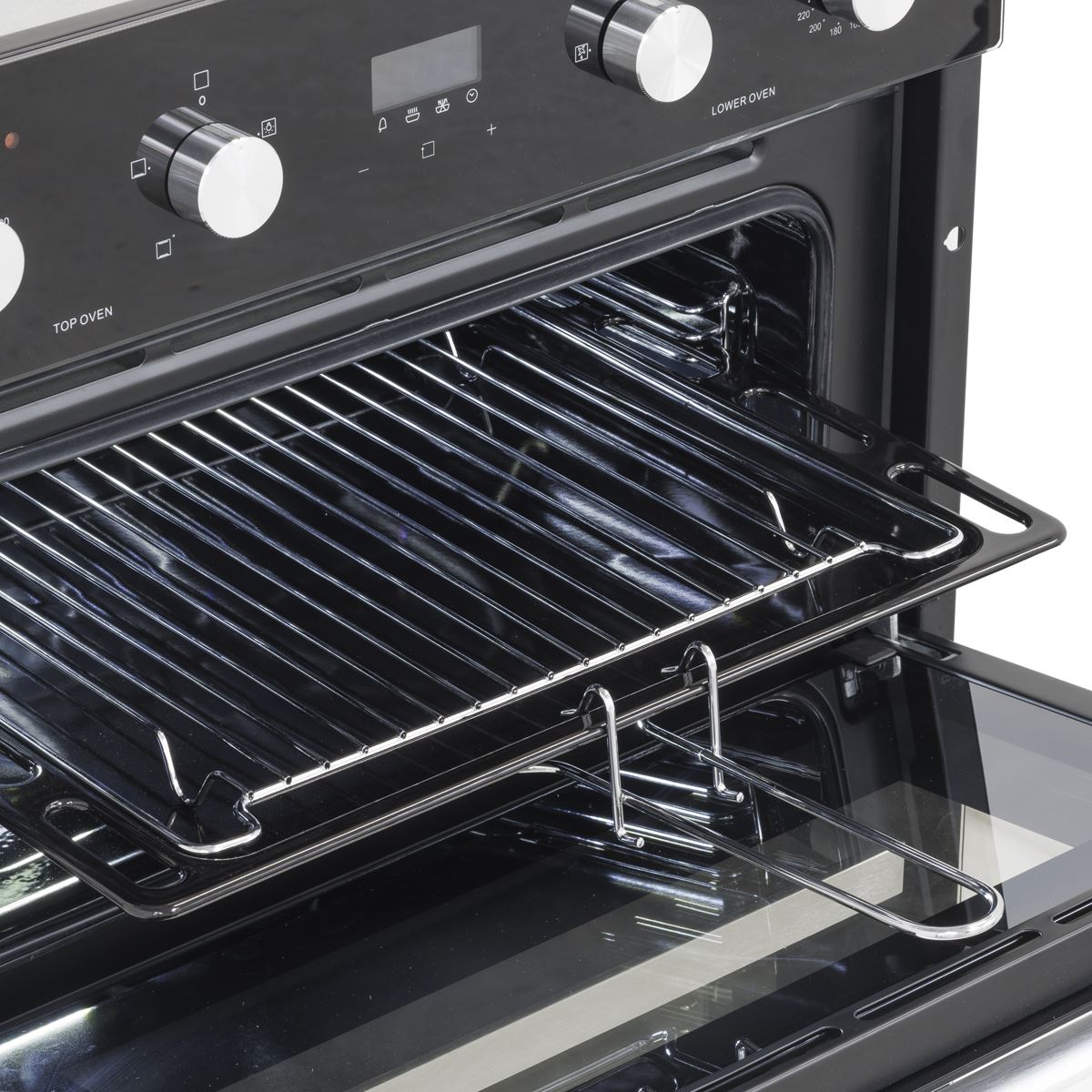 Baridi 72cm Built-Under Double Oven, 74L Capacity, Energy Rating A - Black DH278