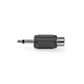 Nedis Mono Audio Adapter 3.5mm Male to RCA Female 10 pieces Black - CAGP22965BK