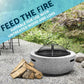 Dellonda Round MgO Fire Pit with BBQ Grill, 60cm, Safety Mesh Screen Light Grey