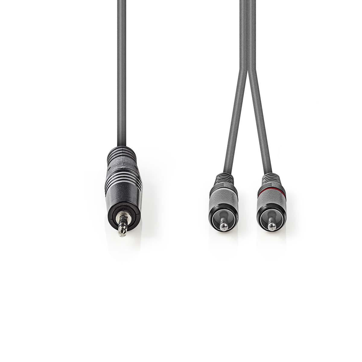 Nedis Stereo Audio Cable 3.5mm Male to 2x RCA Male 5m Grey COTH22200GY50