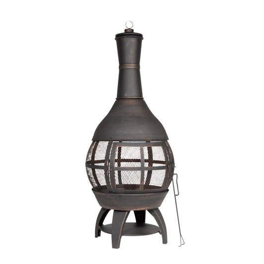 Dellonda Deluxe 360 Chiminea/Fire Pit/Outdoor Heater - Antique Bronze Finish - DG112 DG112