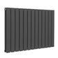 Baridi Horizontal Radiator Contemporary Double Flat Panel Design 600 x 910mm � Anthracite DH341