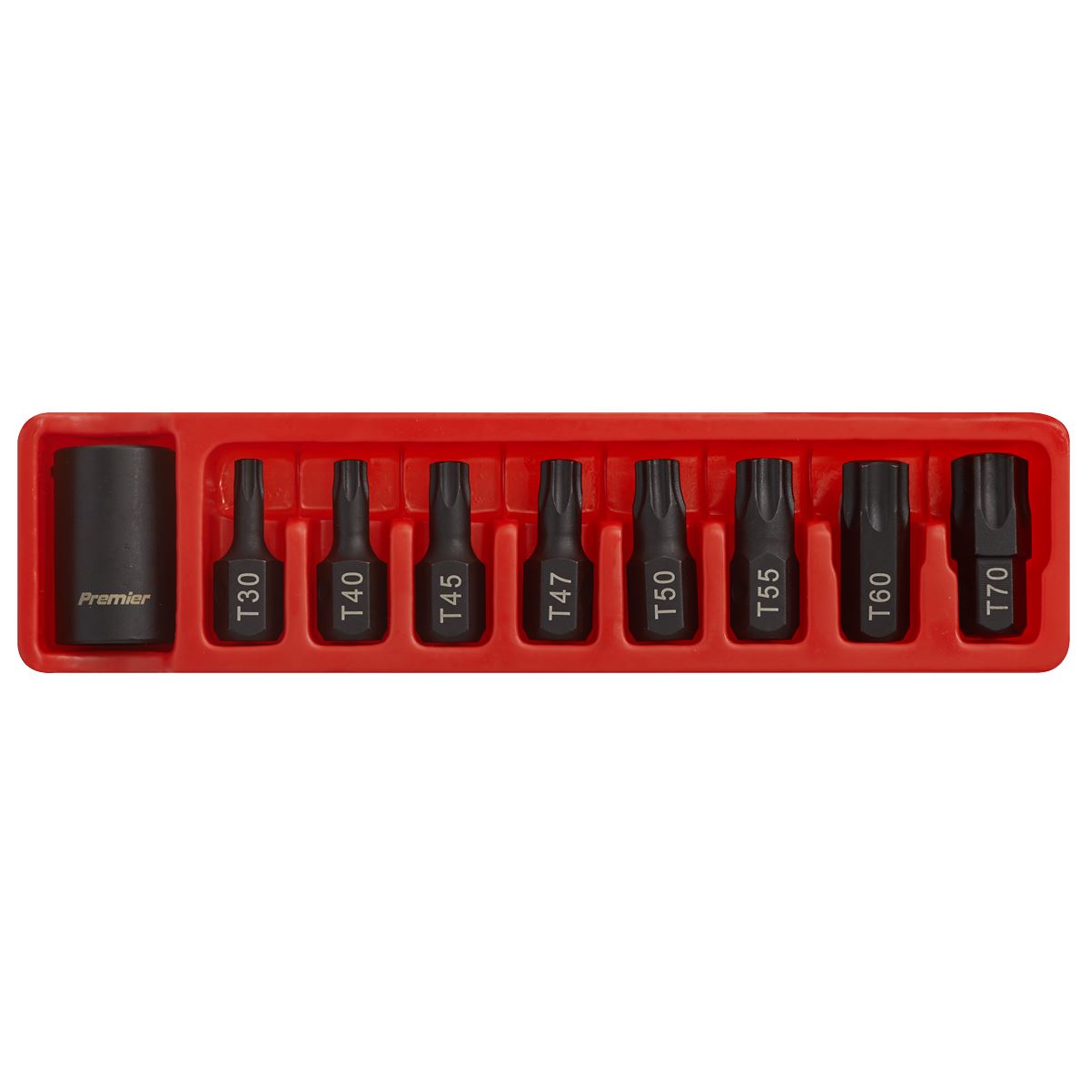 Sealey Impact TRX-Star* Bit & Holder Set 9pc 1/2"Sq Drive AK5610