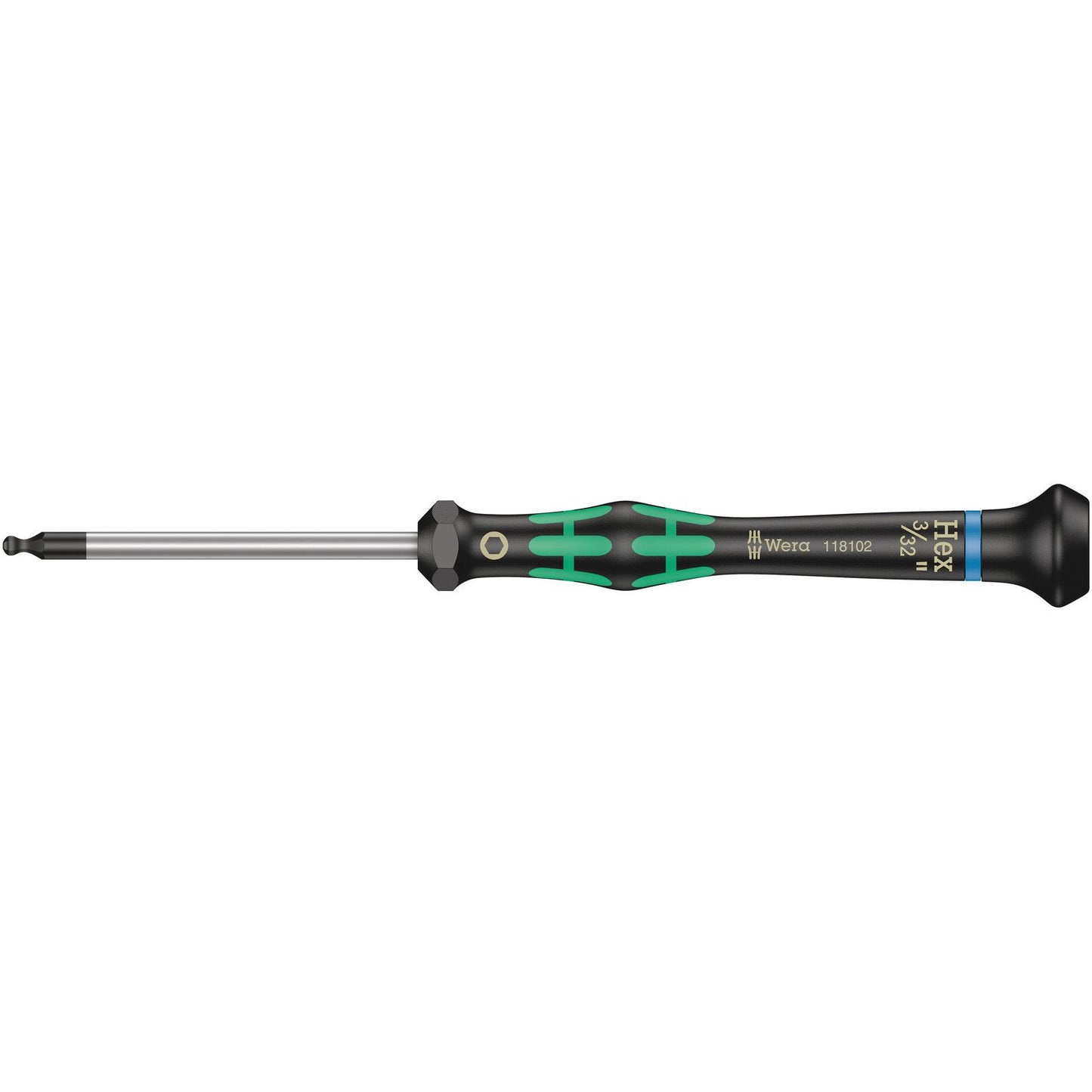Wera 2052 Screwdriver Ballend Hex 3/32"/60 Kraftform Micro 118102