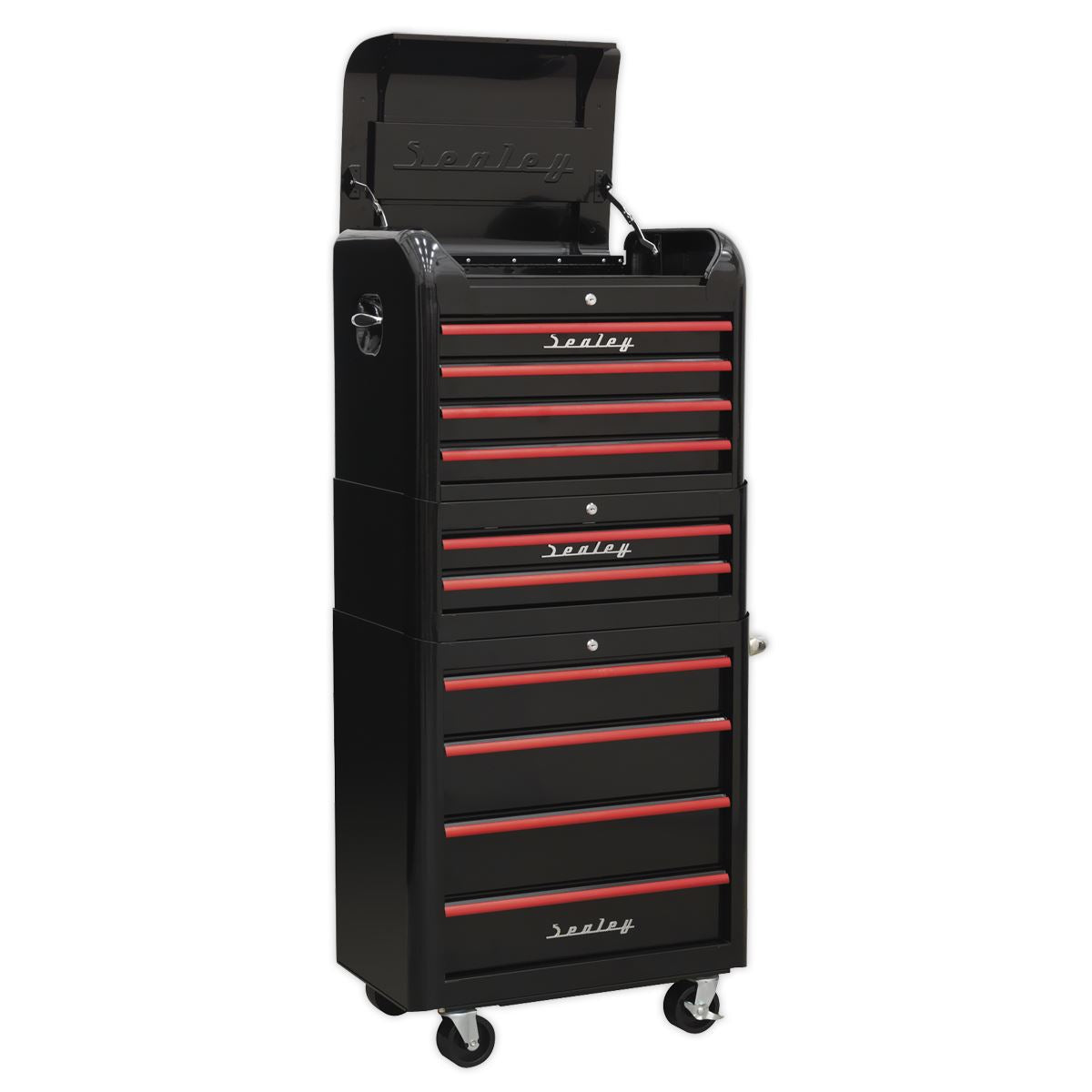 Sealey Retro Style Tool Chest Combination 10 Drawer - Black/Red AP28COMBO2BR