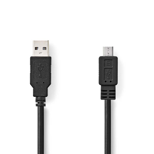 USB Cable USB 2.0 USB-A Male USB Micro-B Male 480Mbps Nickel Plated 1m Round PVC