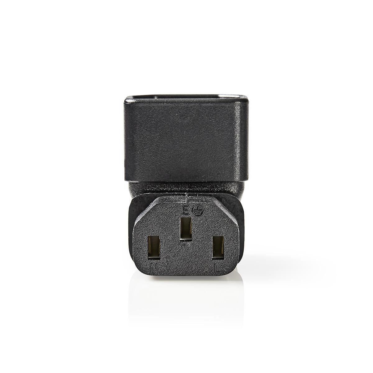 Nedis Power Connector IEC-320-C13 female to IEC-320-C14 male angled up/down - PCGP1190BK