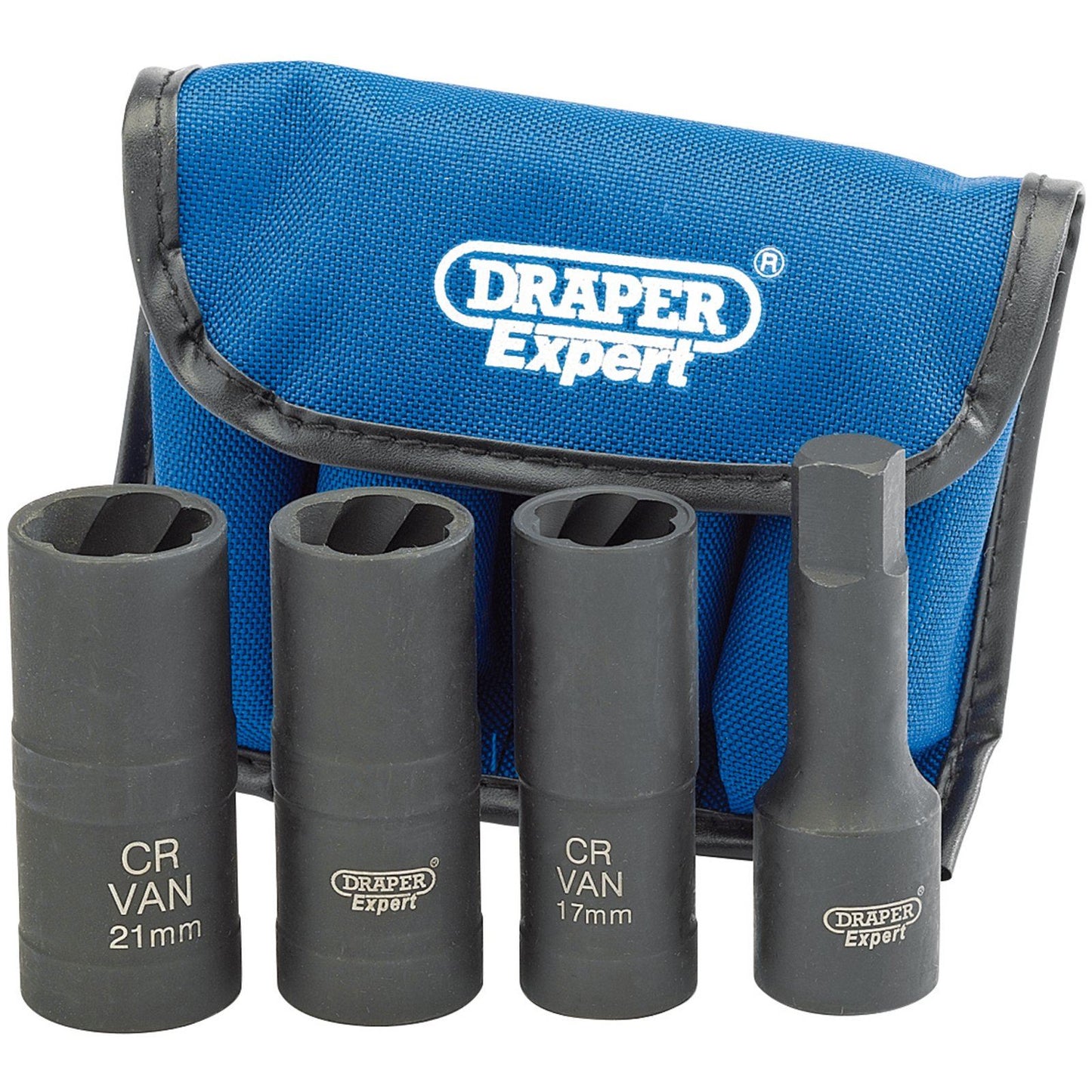 Draper 09539 - 4 Piece 1/2" Square Drive Wheel Nut Double Impact Socket Kit