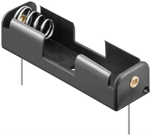 Goobay 1x AA (Mignon) battery holder black Print assembly horizontal (2-pin)