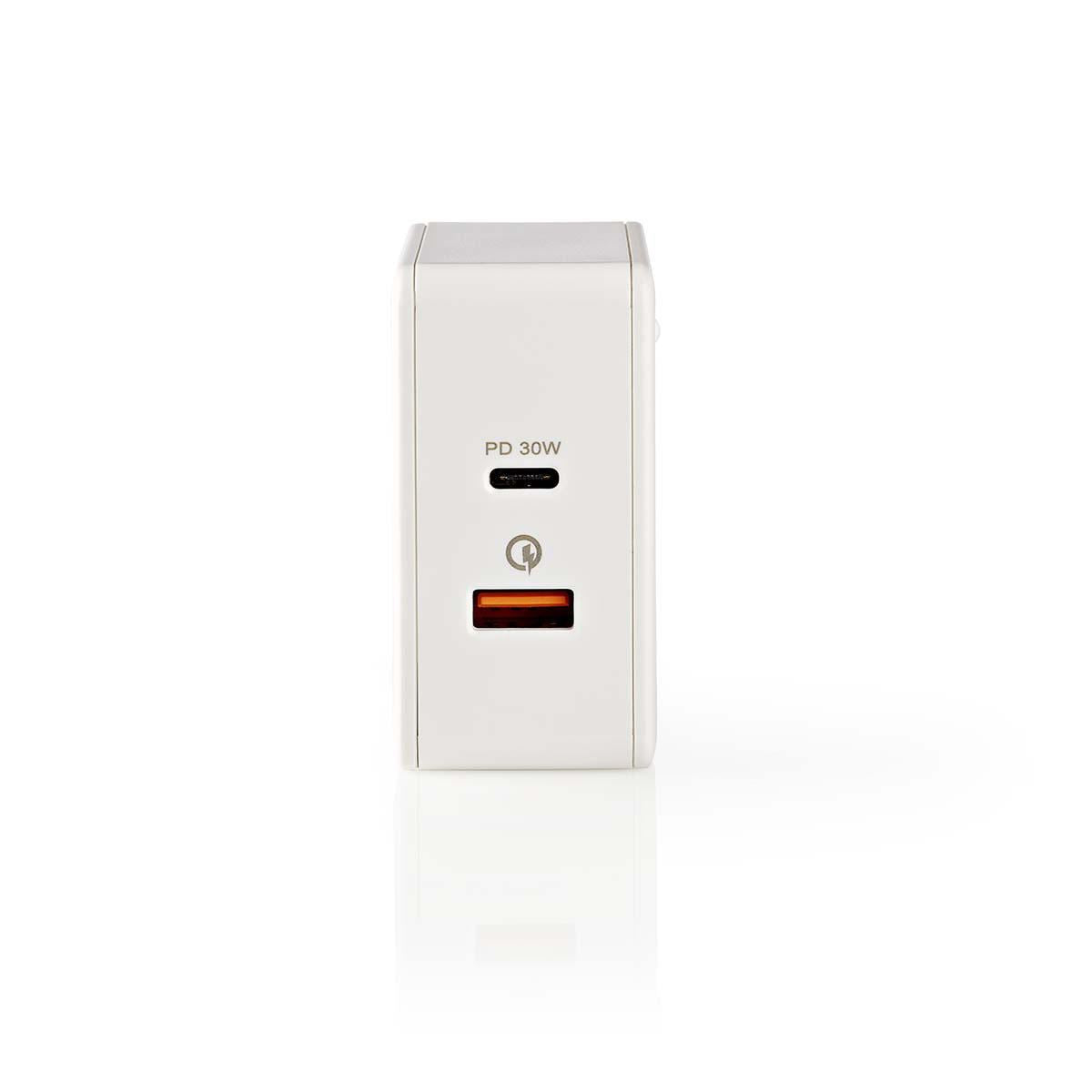 Nedis Wall Charger 3.0A USB (QC)/USB-C Power Delivery 30W White WCPD30W110WT