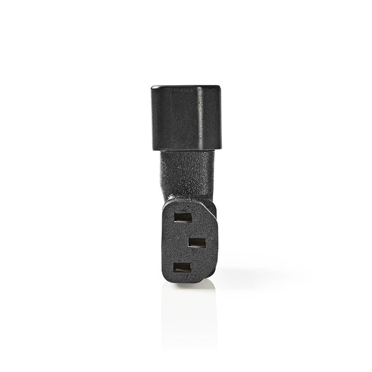 Nedis Power Connector IEC-320-C13 female to IEC-320-C14 male angled left/right (Black