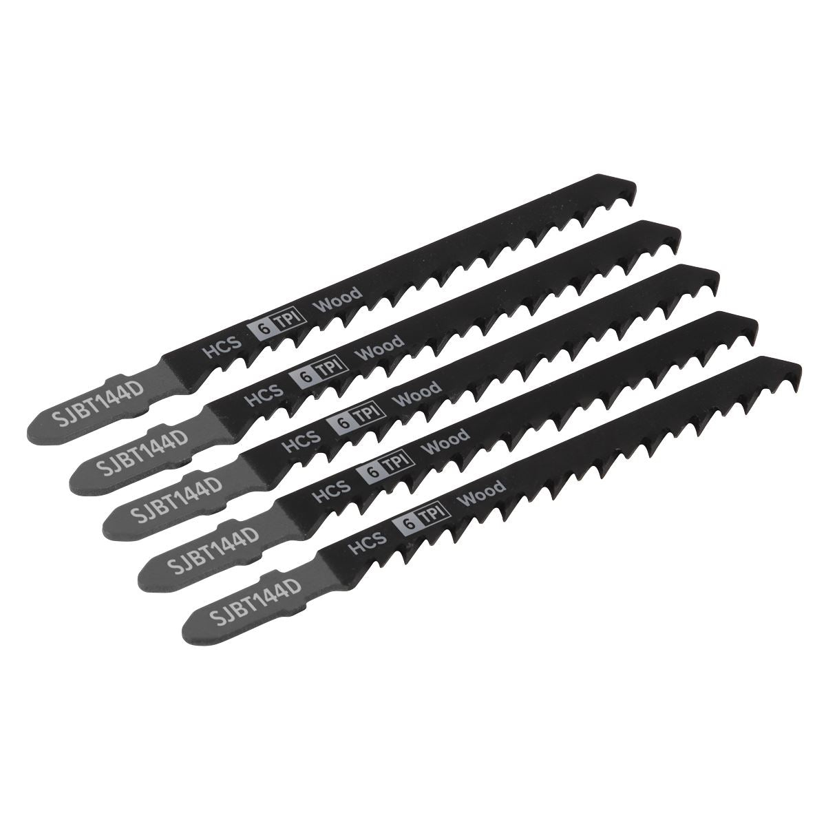 Sealey Jigsaw Blade General Wood 100mm 6tpi - Pack of 5 SJBT144D