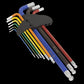 Sealey Ball-End Hex Key Set Extra-Long 9pc Colour-Coded Imperial AK7198