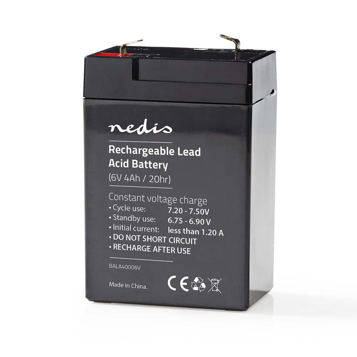Nedis Rechargeable Lead-Acid Battery 6V 4000mAh 70 x 47 x 101mm BALA40006V