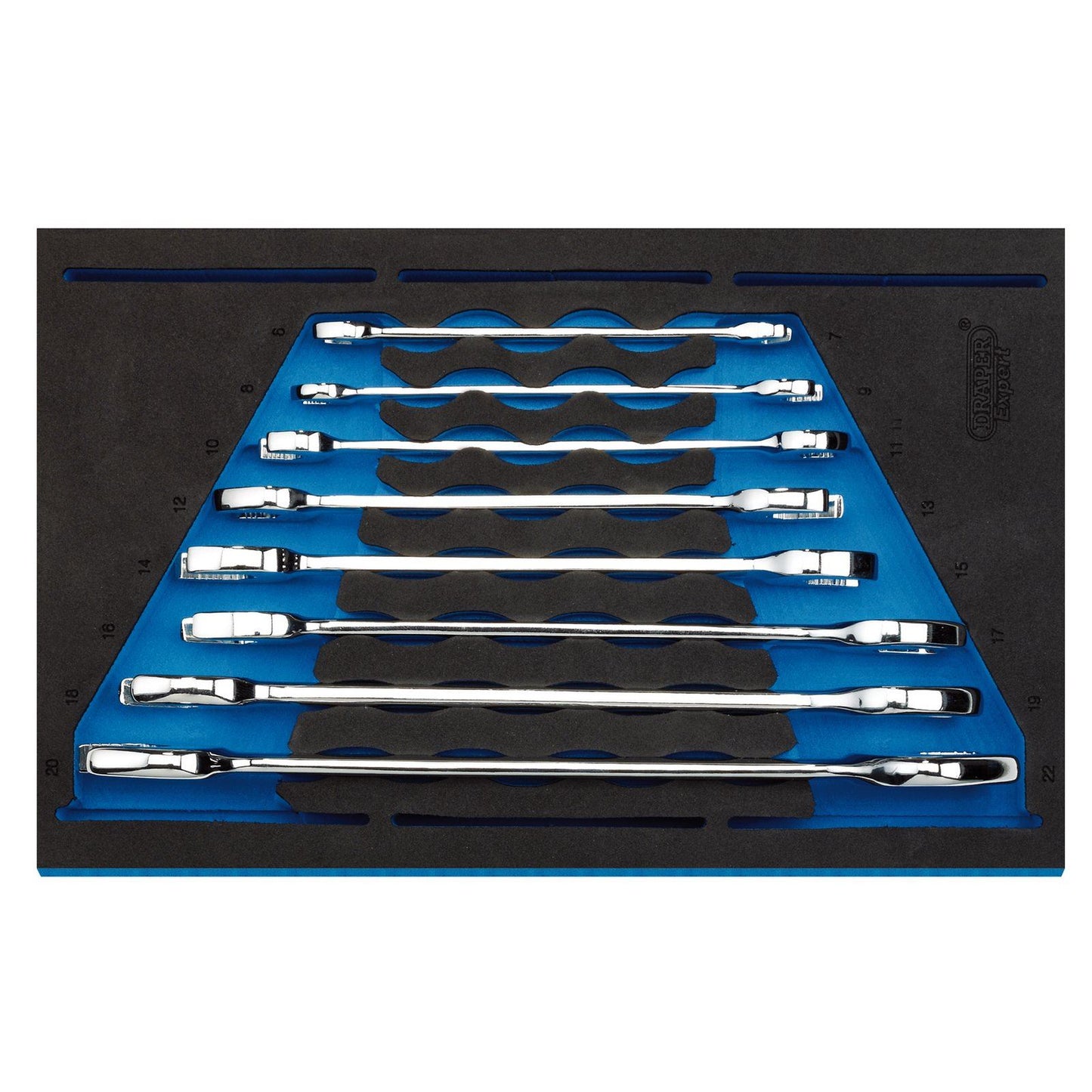 Draper Open Ended Spanner Set in 1/4 Drawer EVA Insert Tray (8 Piece) | 63524