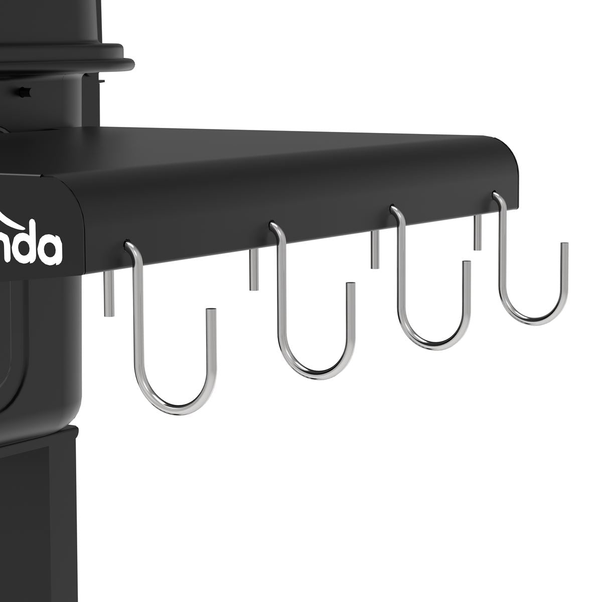 Dellonda Charcoal Grill BBQ Smoker and Trolley with 2 Side Shelves - Black DG283