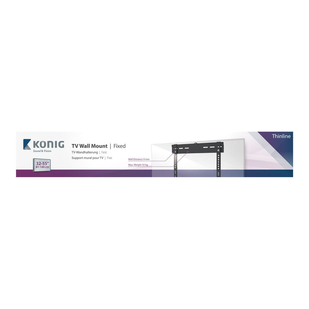 Konig TV Wall Mount Fixed 32 to 55" 55 kg KNM-TLMF - TVWM3030BK