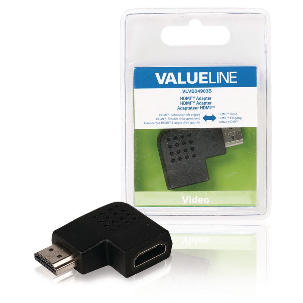 Glaxio HDMI adapter HDMI connector left angled to HDMI input black - VLVB34903B