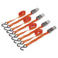 Sealey Ratchet Tie Down 25mmx4m Polyester Web 500kg - 2 Pairs TD0540S4