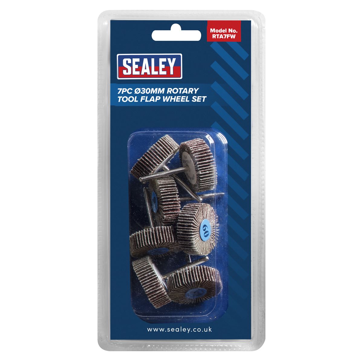 Sealey Rotary Tool Flap Wheel Set 30mm 7pc RTA7FW