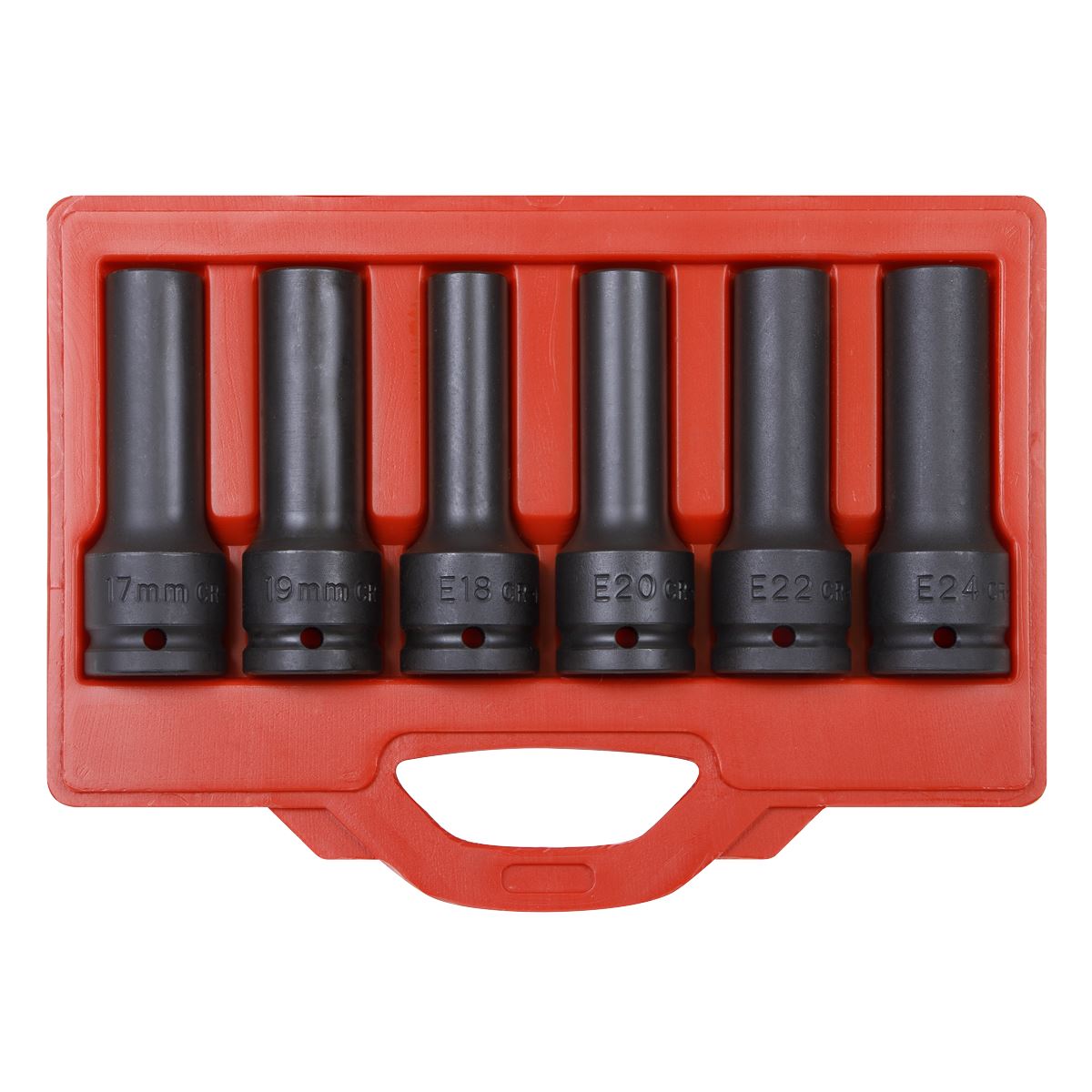 Sealey Impact 12pt & TRX-Star* Female Deep Socket Set 6pc 3/4"Sq Dr SX099