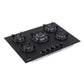 Baridi 70cm Gas Hob Matt Black with 5 Burners Cast Iron Supports & Auto Ignition