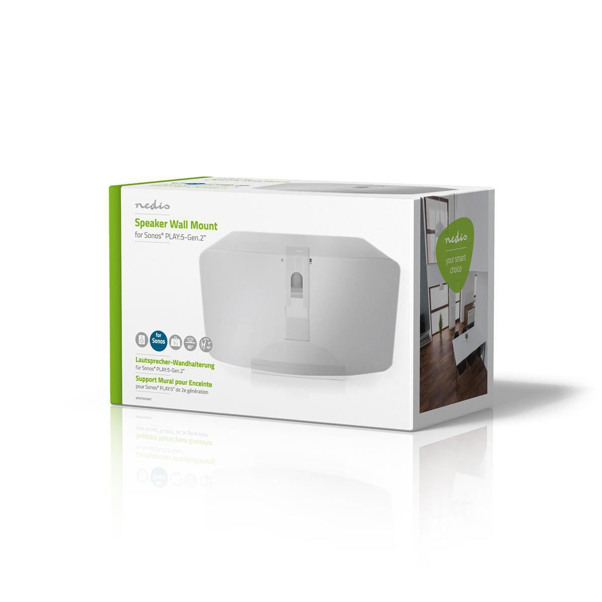 Nedis Speaker Wall Mount For Sonos® PLAY:5-Gen2 Tiltable and Rotatable Max. 7 kg - SPMT5500WT
