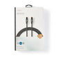 Nedis 3m Digital Audio Cable TosLink Male to TosLink Male Gun Metal Grey Braided - CATB25000GY30
