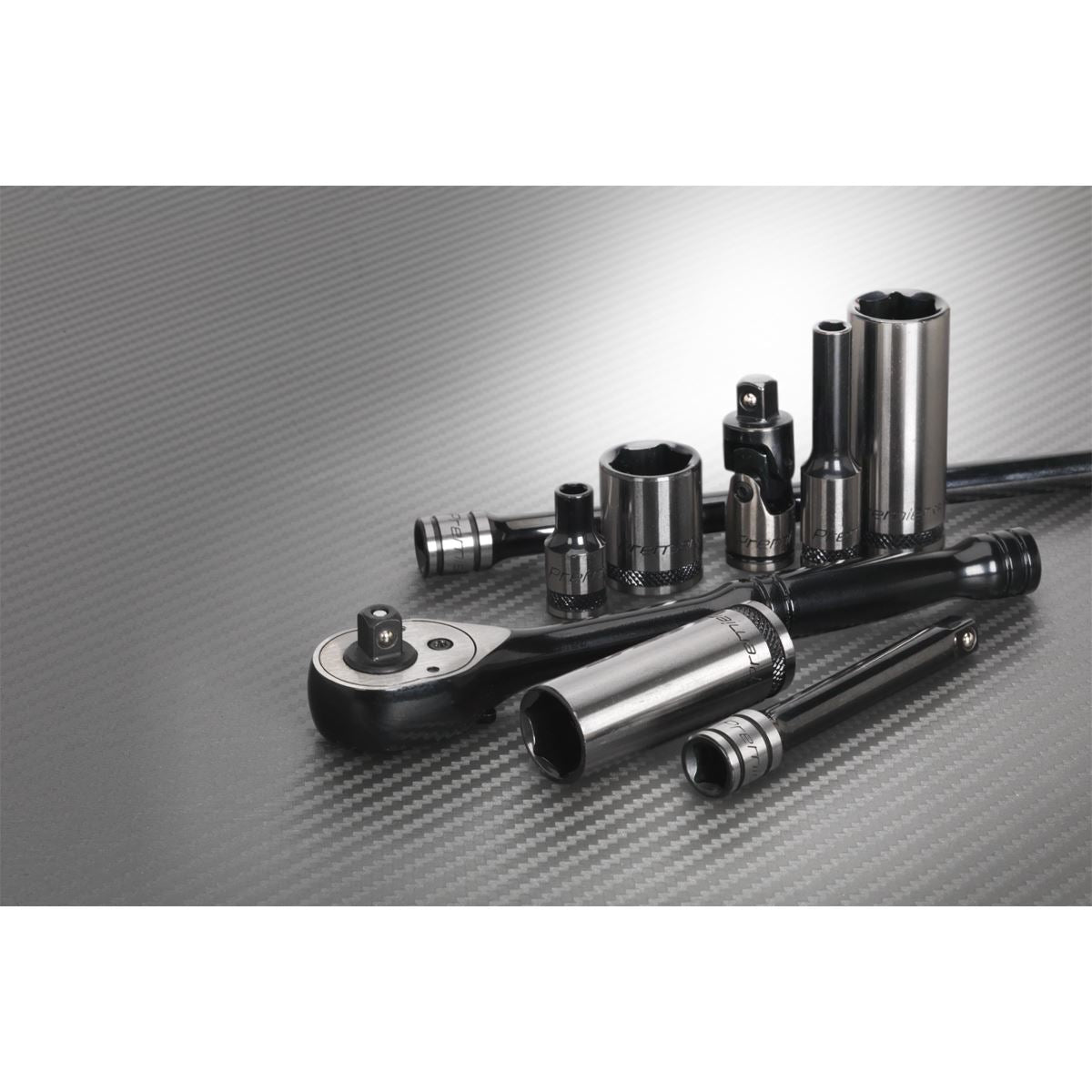 Sealey Socket Set 32pc 1/4"Sq Dr 6pt WallDrive Metric Black Series AK7970