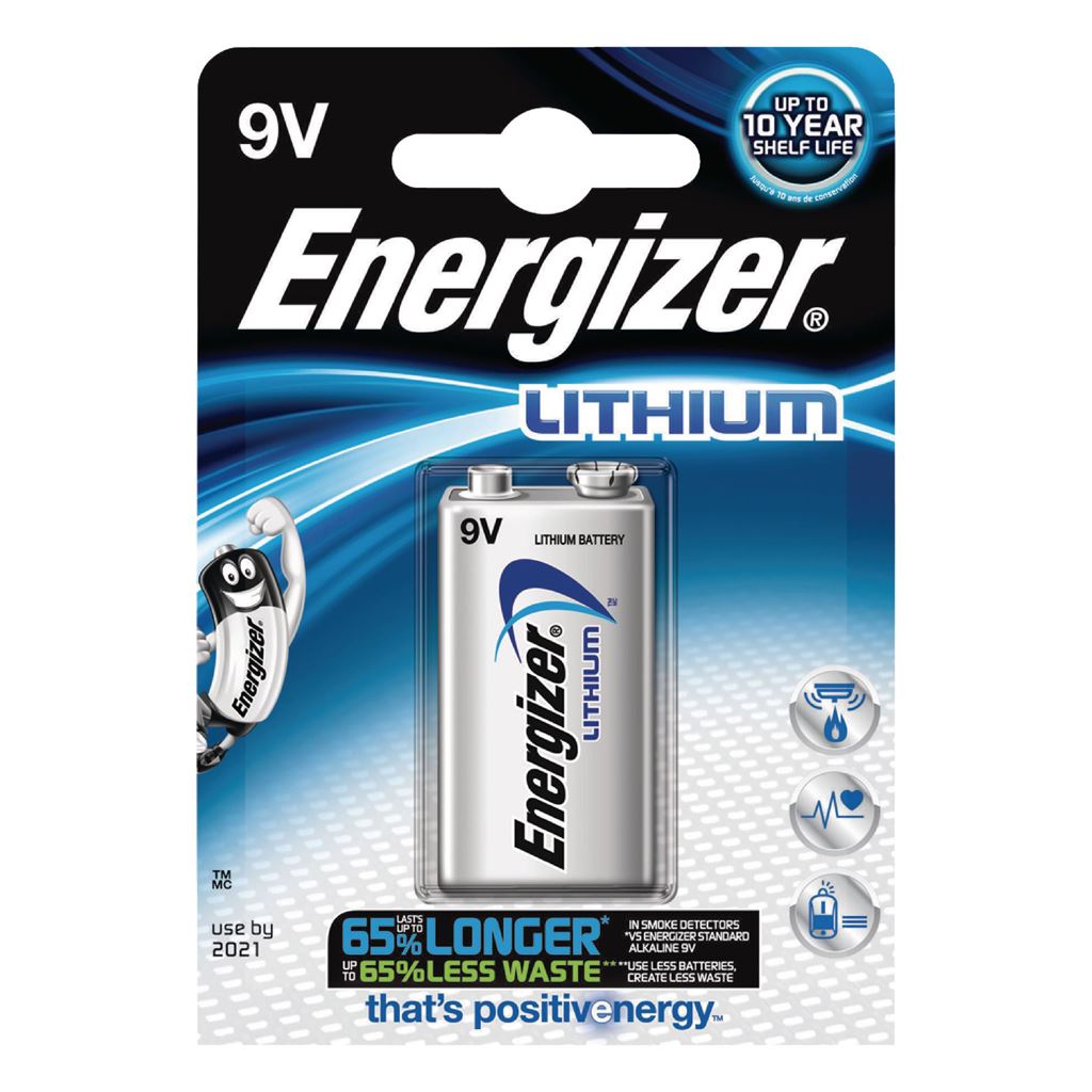 Energizer Lithium 9V Battery x1 - ENLITHIUM9VP1