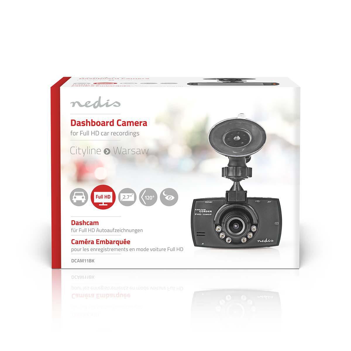 Nedis Dash Cam 1080p@30fps 12.0 MP 2.7" LCD Parking sensor Motion detection Dark - DCAM11BK