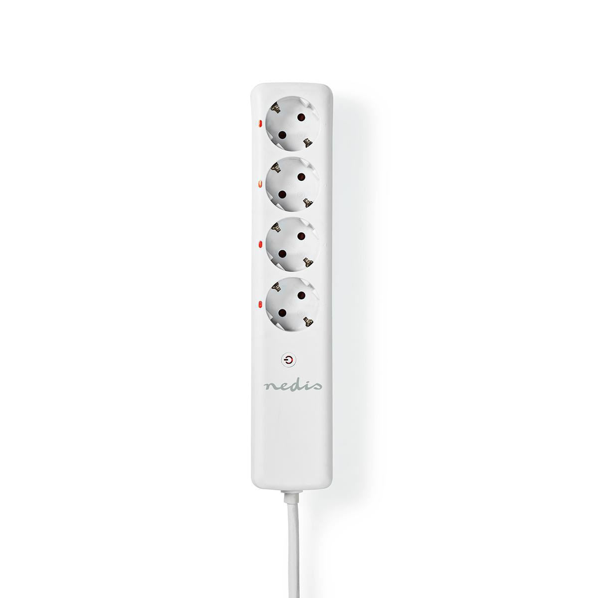 Nedis RF Power Strip 4x Schuko Type F 3680W European Extension Lead - RFP410FWT
